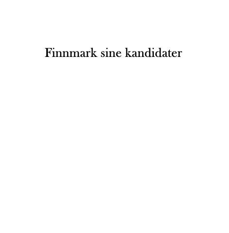 Finnmark sine kandidater